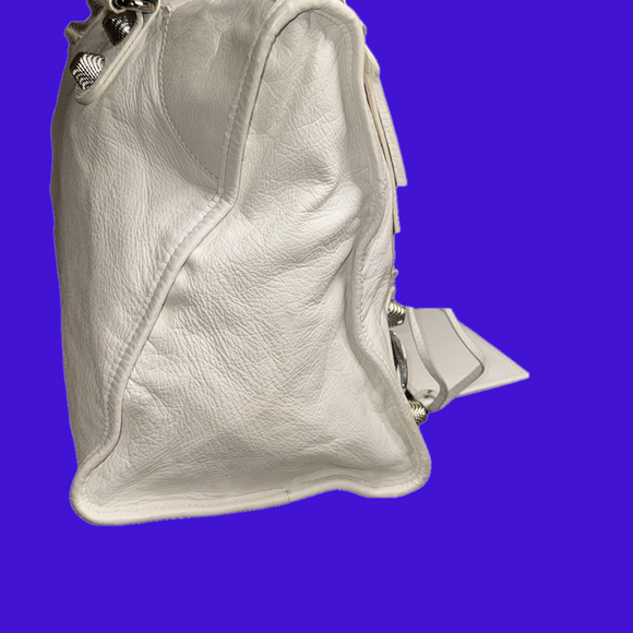 BALENCIAGA Motorcross Giant 21 Work Bag White Leather - Picture 4 of 13